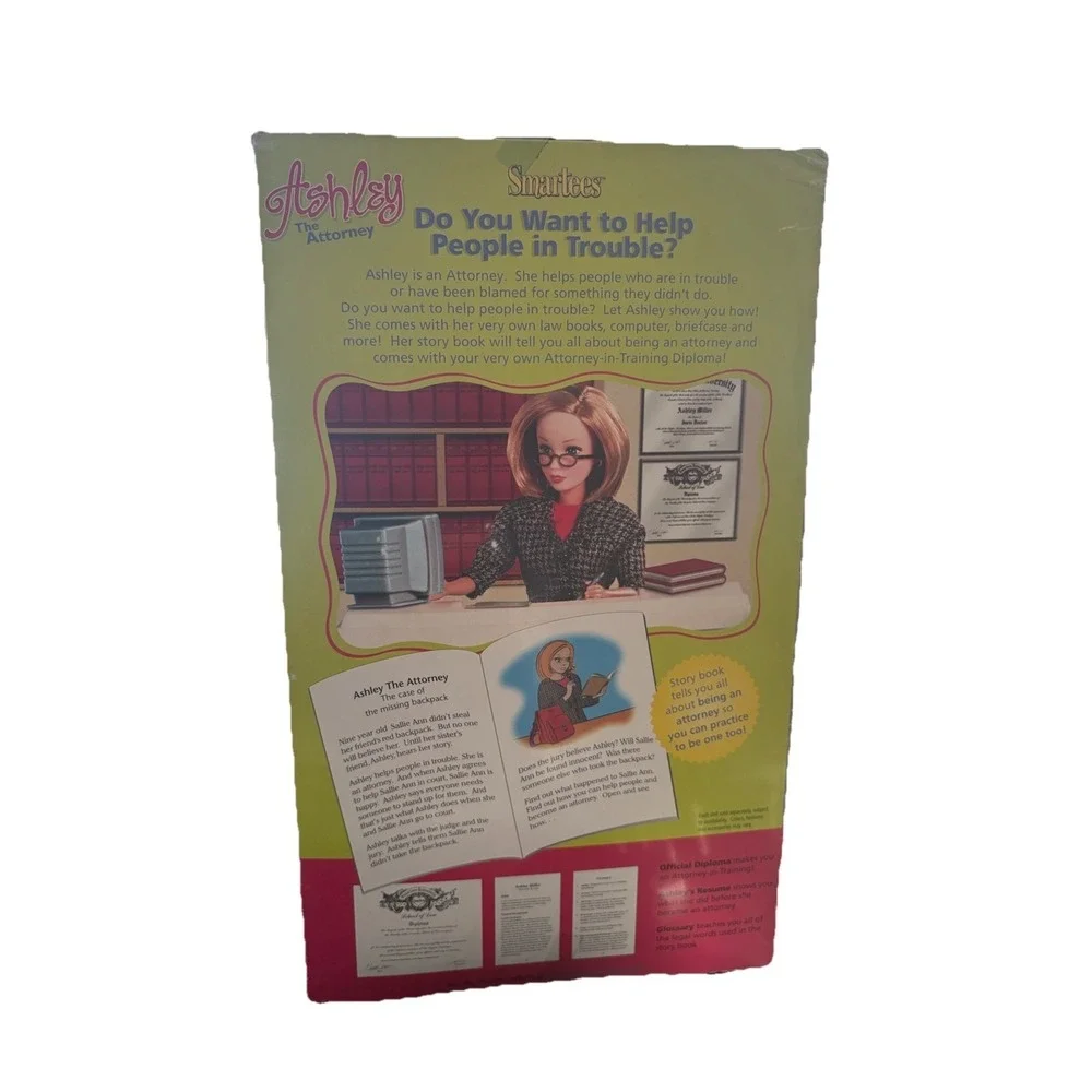 VTG 1999 Smartey Ashley The Attorney Doll NIB NRFB Career Doll W/ Story Book
